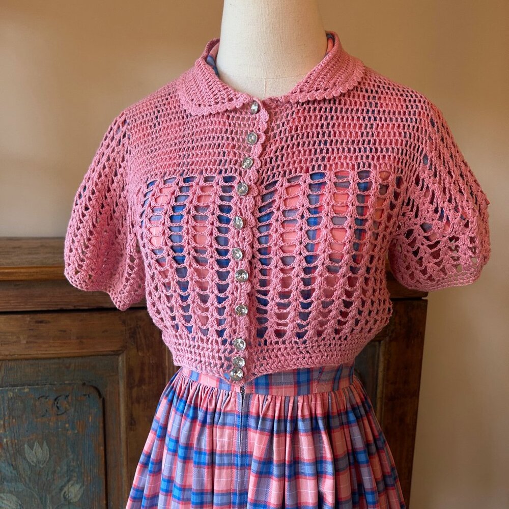 Bernie Dexter Pink and Blue Plaid Francis Dress - Picture 6 of 10